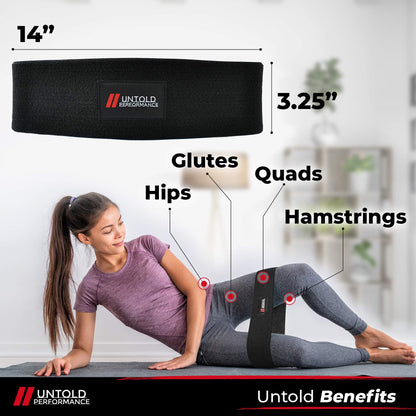 Untold Performance Heavy Resistance Bands - Hip Bands for Working Out, Premium Exercise Bands Resistance, Durable Resistance Bands for Strength, Flexibility & Glute Workouts (Black - Heavy, 1)