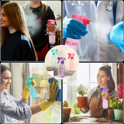 Cosywell Plastic Spray Bottles 8.8oz/260ml 3 Pack Empty Spray Bottle for Cleaning Mist/Stream Heavy Duty Water Spraying Bottle for Cooking Hair Care Essential Oils(Clear)