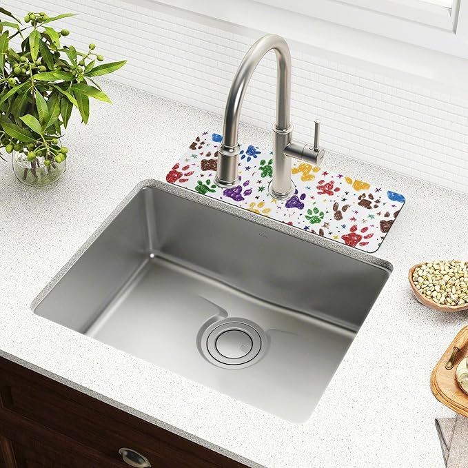Kitchen Sink Splash Guard 2 PCS 30 Inch Sink Faucet Mat Splash Guard