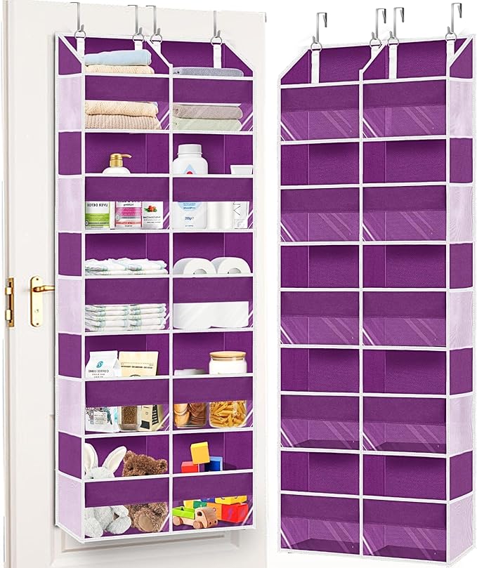 Over The Door Organizer 5 Tiers, Extra Large Behind Door Storage of 10