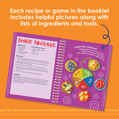 MindWare Best You Krafty Kitchen Snacks Kit, Kids Cooking and Snack Prep Set with Games and Recipes, Hands On Food Exploration Activity for Kids Ages 5 and Up, Healthy Eating Play Kit