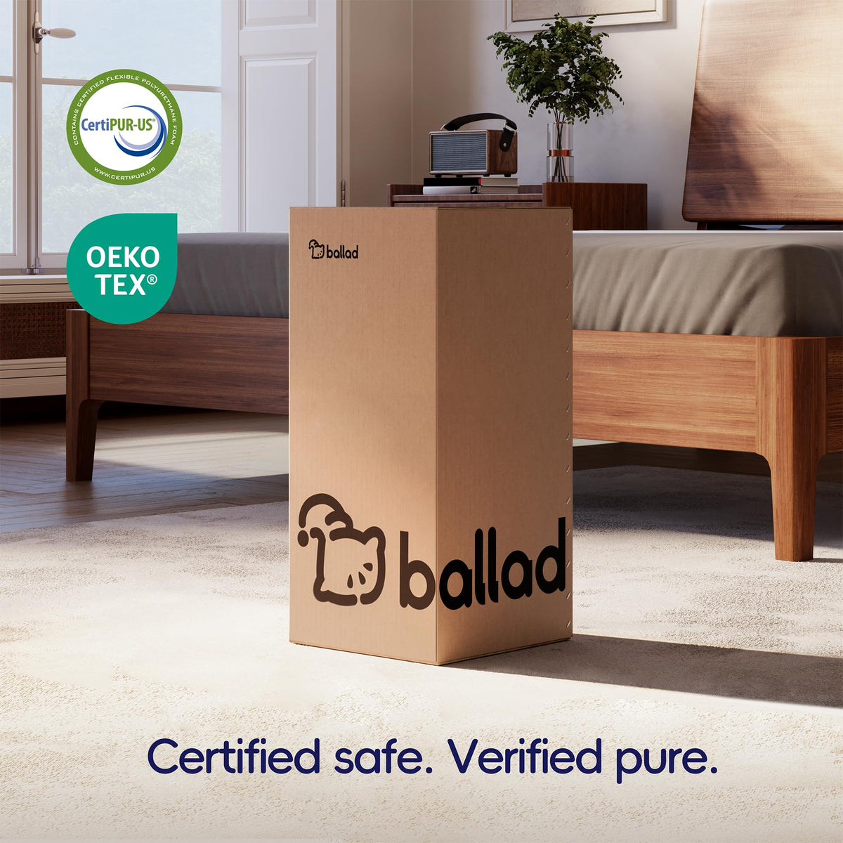 Ballad 3 Inch Gel Memory Foam Mattress Topper King Size, High Density Cooling Pad with Premium Removable Cover, Pressure Relief Bed Topper, (CertiPUR-US & Oeko-Tex Certified)
