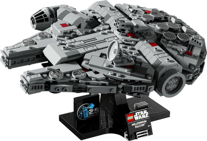 LEGO Star Wars 75375 Millenium Falcon - Collectible Starship Building Set for Adults - incl. a Display Stand & Nameplate for Fun Desk Decor - Gift for A New Hope Fans