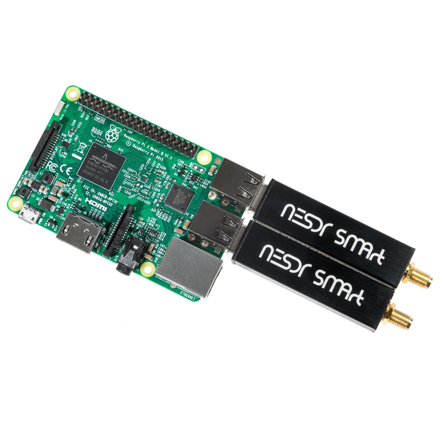 Nooelec RTL-SDR v5 Bundle - NESDR SMArt HF/VHF/UHF (100kHz-1.75GHz) Software Defined Radio. Premium RTLSDR w/ 0.5PPM TCXO, SMA Input, Aluminum Enclosure & 3 Antennas. RTL2832U & R820T2-Based Radio