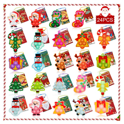 Christmas Party Favors for Kids Pop Fidget Toys,Stocking Stuffers for Kids,Christmas Goodies Bag Fillers,Xmas Gifts for Classroom,Christmas Fidgets Bulk