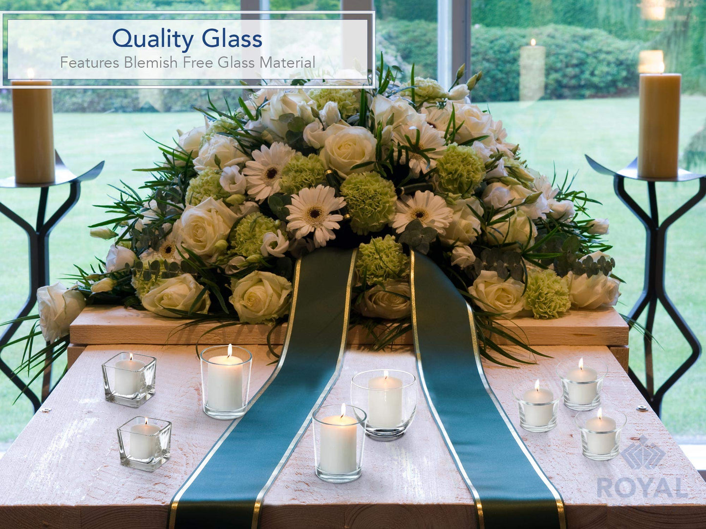 Royal Imports Clear Glass Votive Candle Holder, Tealight Candles Holders, Centerpiece Cups, Home Decor Spa Wedding Birthday Restaurant Party Holiday - 12 Pack