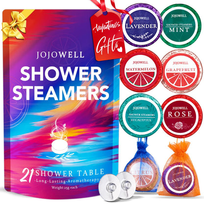 Shower Steamers Aromatherapy - 21Pcs Valentines Day Gifts for Her Wife Women Mom, Birthday Gifts for Women Self Care with Natural Essential Oils Relaxation Home SPA, Easter Basket Essentials
