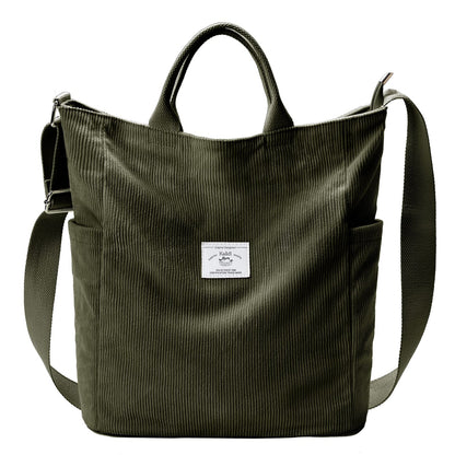 KALIDI Corduroy Hobo Bag Totes Bag Handbag Crossbody Bag Large Capacity Shoulder Bags with Zipper for Women Ladies Girls School,College,Shopping,Work