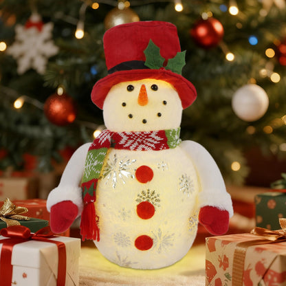 Cllayees 13.5 Inch Lighted Christmas Table Decorations, LED Lighting Snowman Tabletop Figurine, Winter Xmas Decor for Home Indoor Kitchen Room Holiday Party