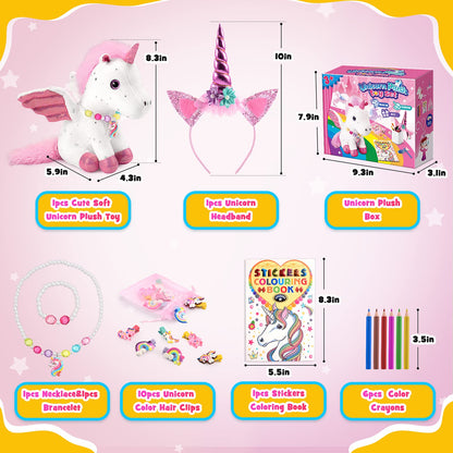 EUCOCO Unicorn Gifts for Girls Age 3-8, Unicorn Soft Toys for 3 4 5 6 7 Year Old Girls Stuffed Animals for Kids for 3-8 Year Old Girl Toys Kids Toy Age 3-8 Birthday