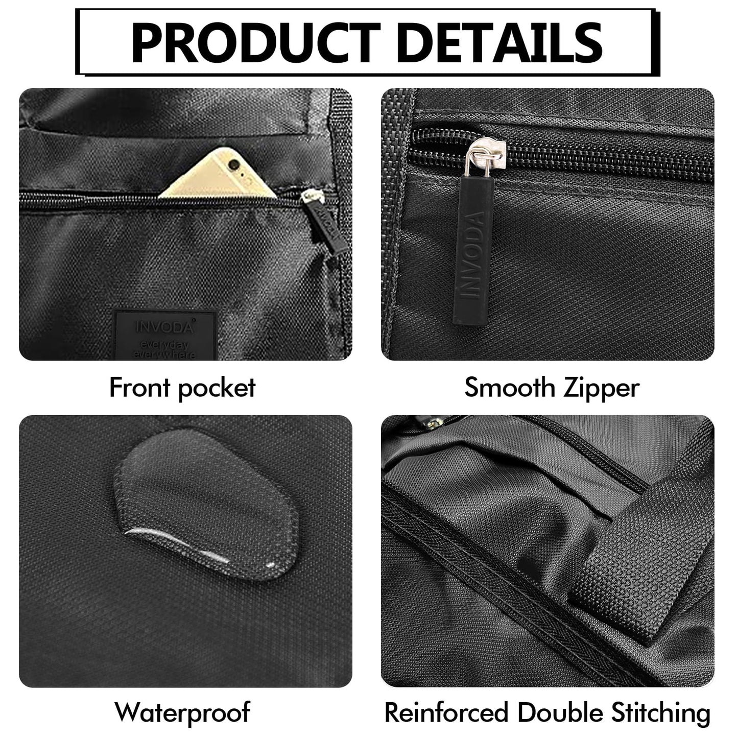 INVODA Foldable Travel Duffel Bag 26L Lightweight,Water Repellent & Tear Resistant Travel Luggage Bag by, 4PCS, Foldable