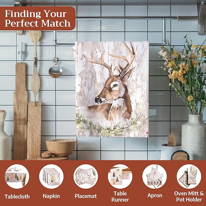 Maison d' Hermine Kitchen Towels Set of 3 100% Cotton 20" x 27.5" Reusable