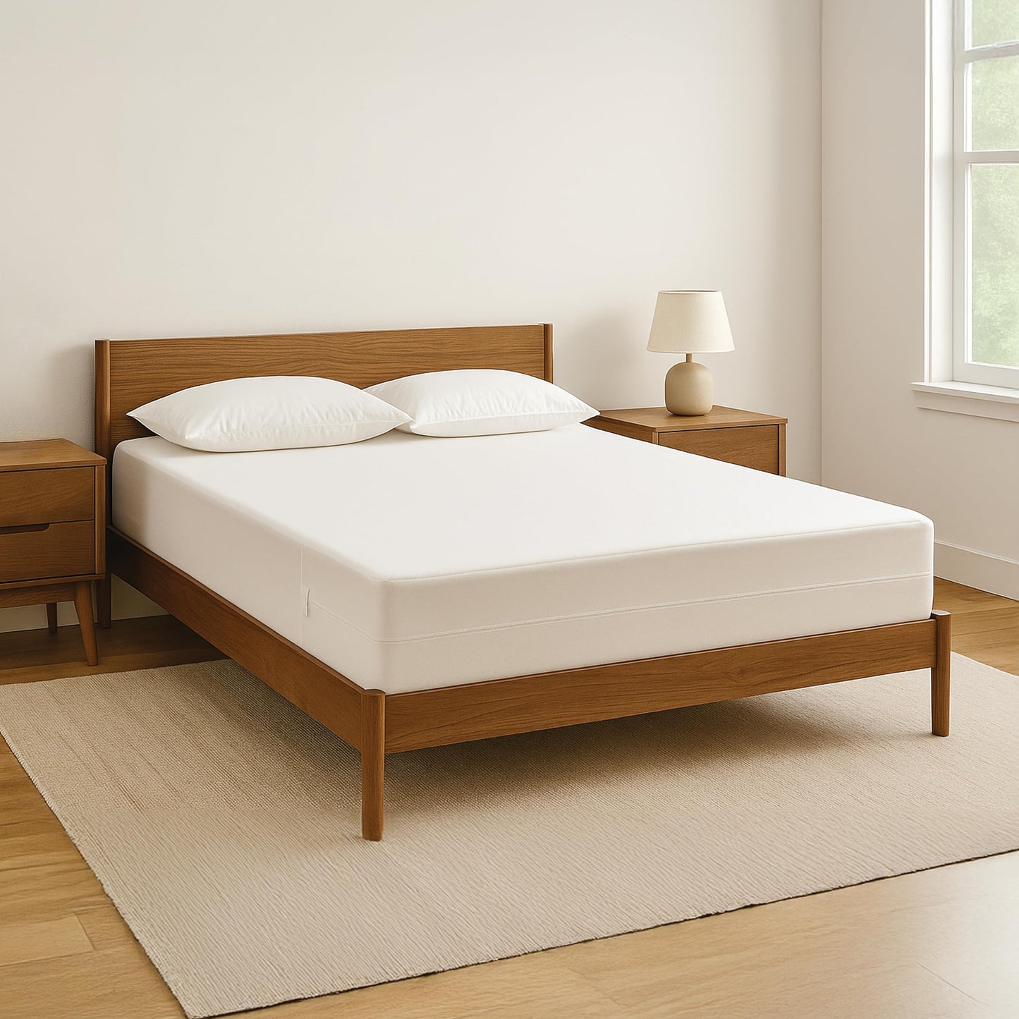 Snuze Total Protection Mattress Encasement Queen Size, 6-Sided Waterproof Mattress Cover Zippered Encasement for Allergen and Dust Protection, Machine Washable, Fits Up to 15” Deep Mattress