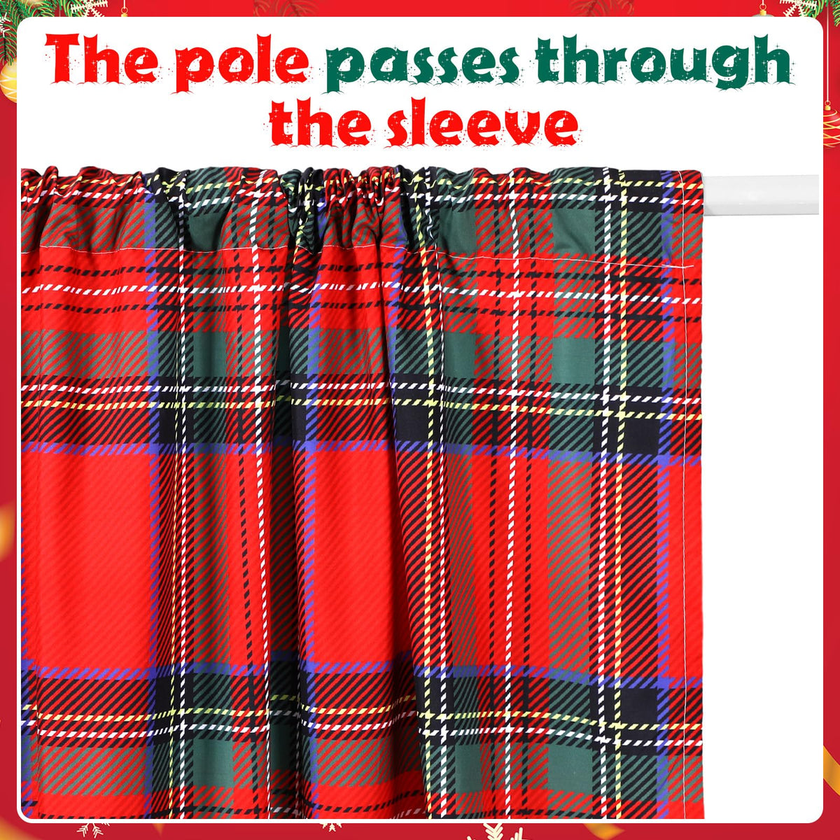 Fanfanwin Red Plaid Curtains 52" w x 63" L Red and Black Green Buffalo Tartan Plaid Curtain Farmhouse Xmas Window Drapes for Living Room Bathroom Home Decoration