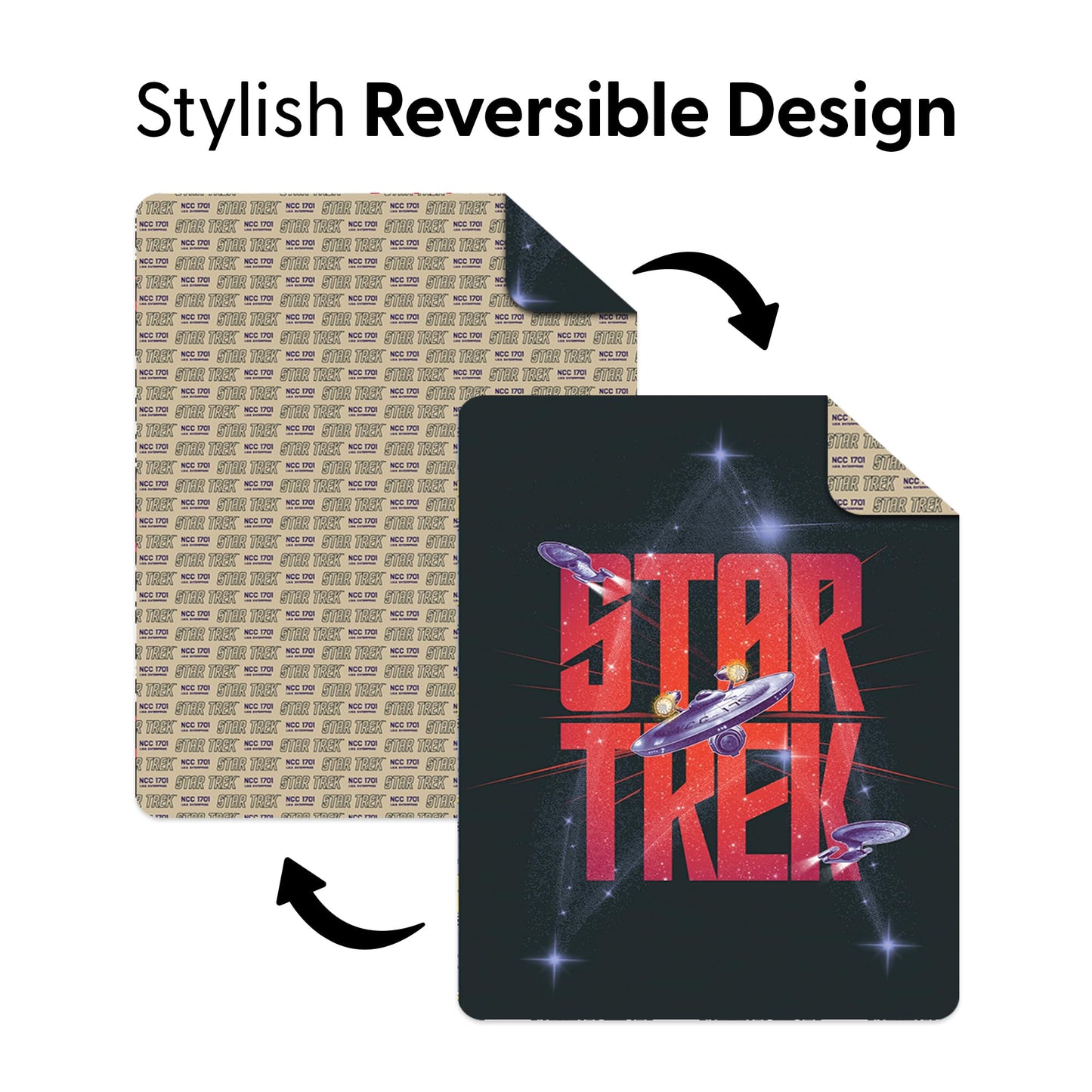 Northwest Star Trek Classic Warp Speed C Quilted Throw Blanket 60x80 inches