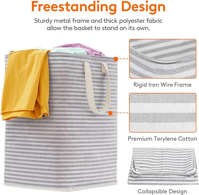 Lifewit 2 Pack Laundry Hamper Large Collapsible Laundry Baskets, Freestanding