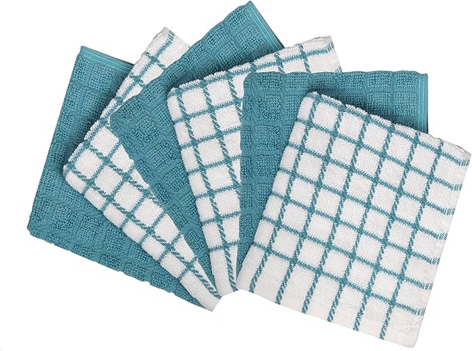 Bumble Premium Cotton Dish Cloths 12" x 12"| Aqua Design | 405 GSM | Highly