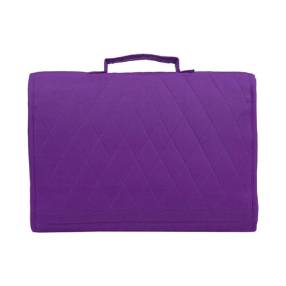 Yazzii Trifold Craft Project Case - Craft Organizer, Travel Tote Bag with Clear Pockets & Handle - Crafts, Crochet, Sewing Accessories - Purple