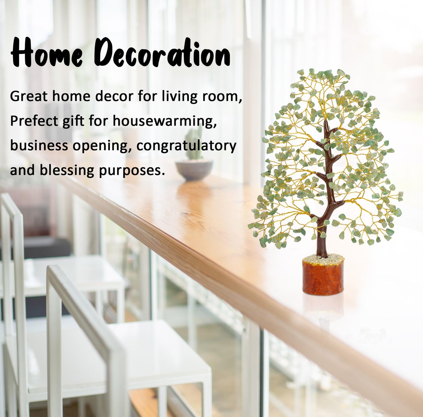 Crocon® Green Jade Crystal Tree of Life, Birthday Gifts for Women & Men, House Decor for Shelf Healing Crystals, Spiritual Gift Sage Green Decor, House Warming Gifts New Home, Present for Mom, Sister