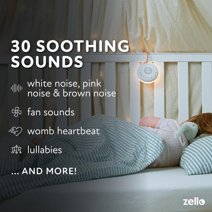 Zello Portable Pro White Noise Machine Baby Sleep Aid 30 Soothing Sounds Red Nightlight 20hr Battery USB Rechargeable Memory Function Portable Sound Machine Travel Pram Pushchair Cot Nursery