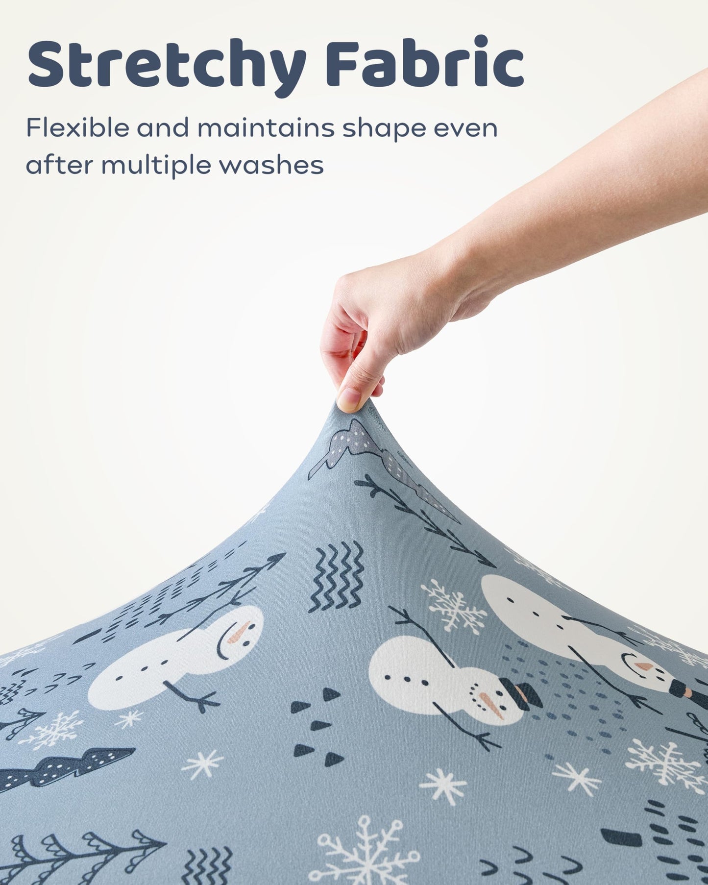FIEMOL Baby Crib Sheets for Boys and Girls, Toddler Bed Sheets Fitted for 52”x28”Standard Crib and Toddler Mattresses, 4 Pack Soft Stretchy Microfiber Blue Snowman
