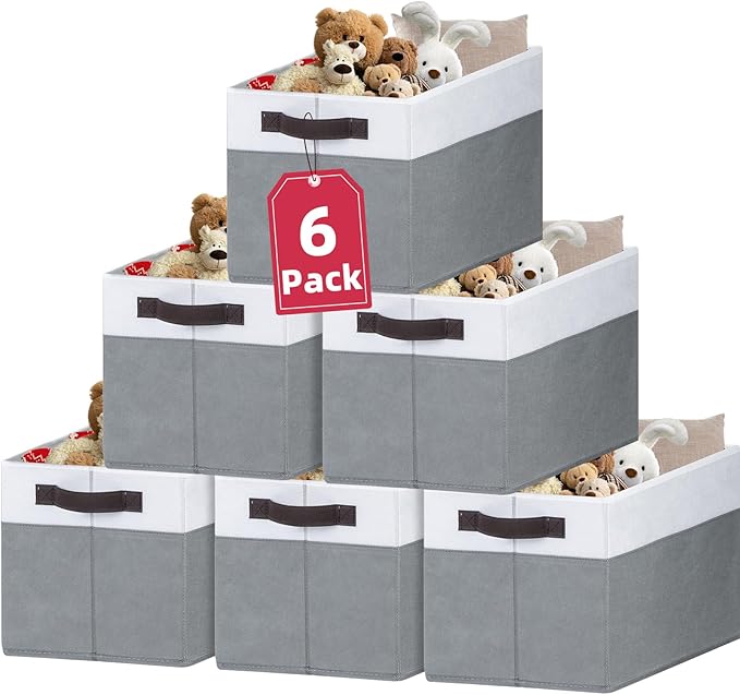 Criusia 6 Pack Clothes Bins for Organization