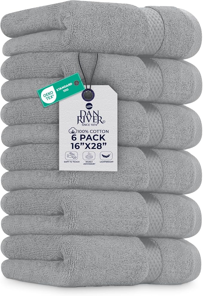 DAN RIVER 6-Pack Premium Hand Towels