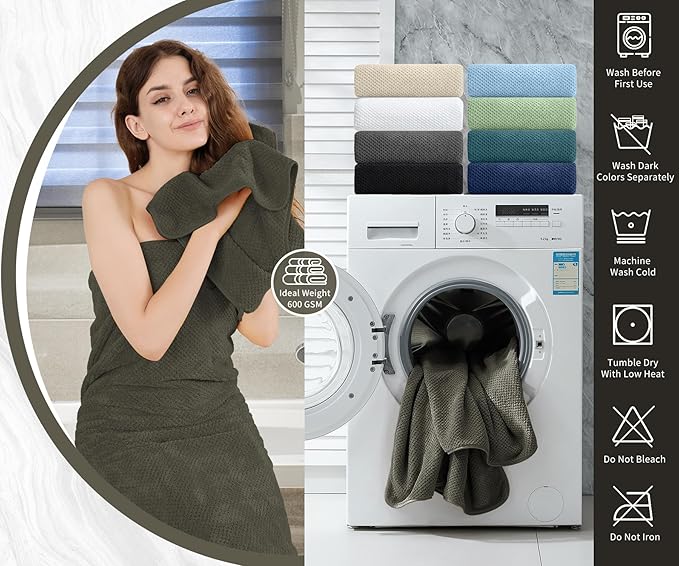 Extra Large Bath Towel Set of 4, Oversized Bath Sheet Super Soft Highly