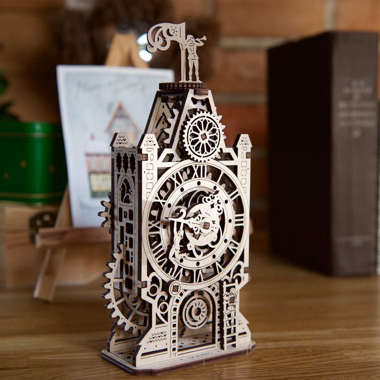UGEARS Wooden Model Kits For Adults to Build - Old Clock Tower 3D Wooden Puzzles For Adults - Mechanical Engineering Gifts for Fathers Day - Medieval-Inspired 3D Puzzle Clock with Moving Part - 44 Pcs