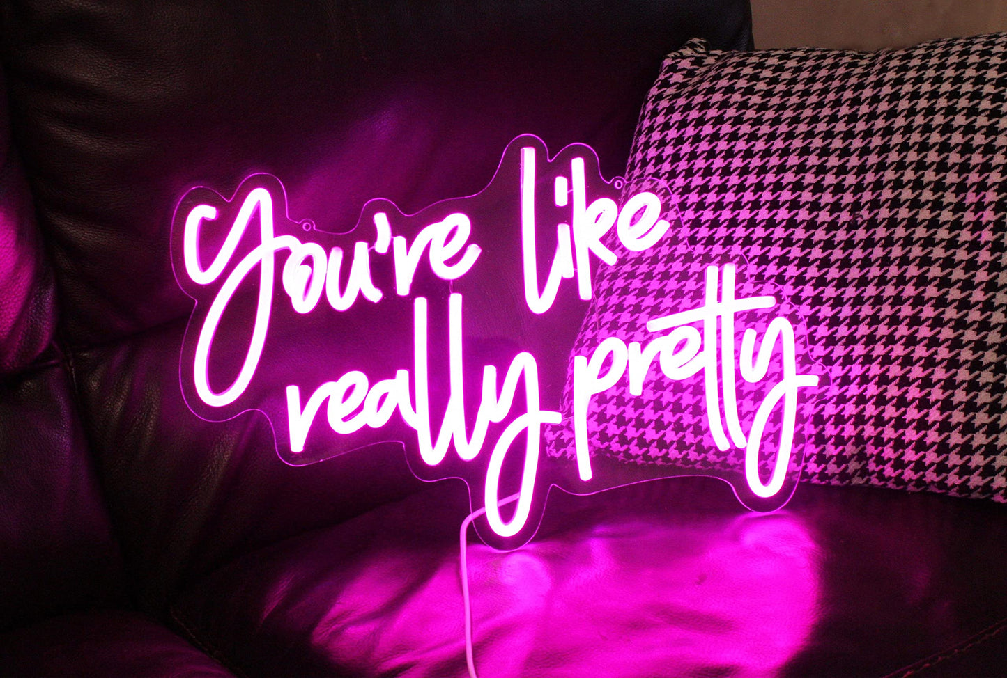 Hello Gorgeous Neon Sign Hello Beautiful Pink LED Neon Lights for Home Wedding Birthday Backdrop Bacelorette Party Wth Dimmable Switch(5V,16.5X10.6inches)
