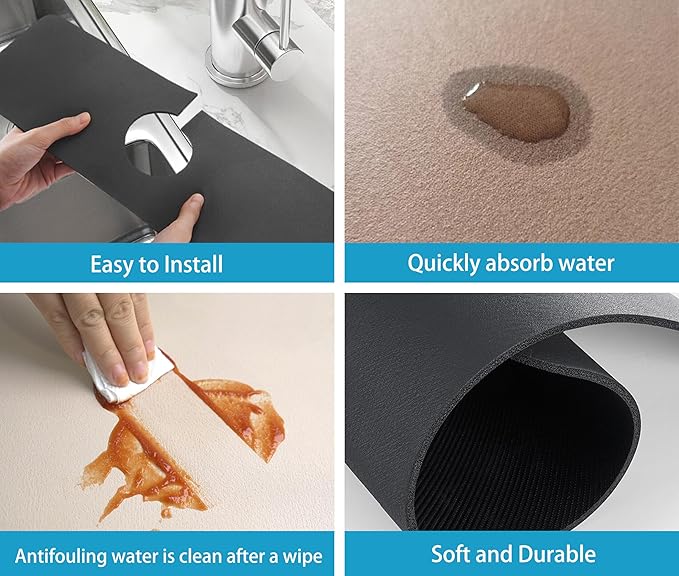 Kitchen Sink Splash Guard Faucet Mat