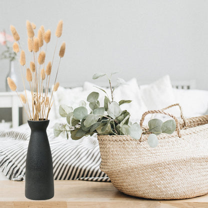 W.Z WOODZIA Black Ceramic Vase for Pampas Grass, Modern Boho Home Decor Style, Perfect for Decorative Dried Flowers or Dining Table Centerpieces [Pampass Not Included] (Black), WZ-2