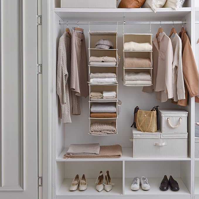 StorageWorks 6-Shelf Closet Organizers, Two 3-Shelf Separable Hanging Shelves
