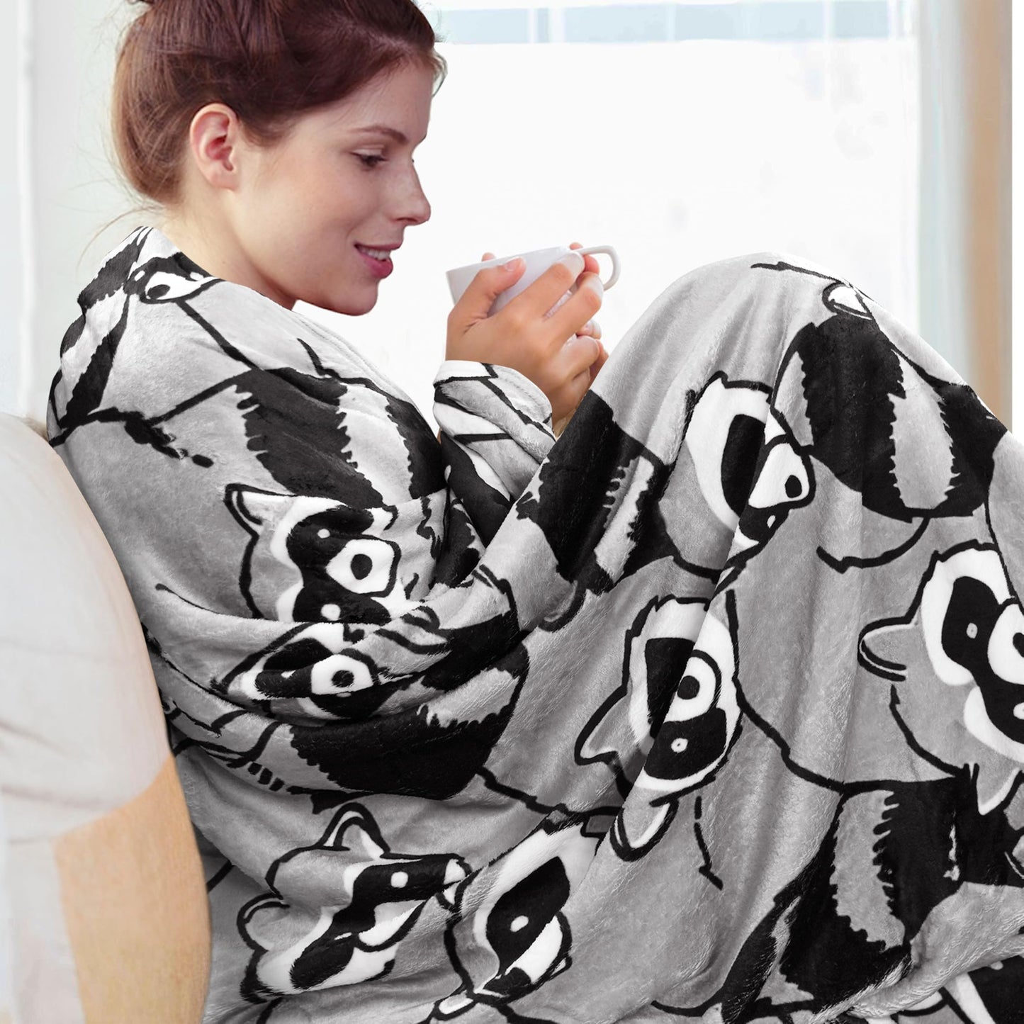 Raccoon Blanket Soft Cozy Lightweight Throw Blanket for Couch Sofa Bed Living Room Home Decor for Boys Girls Kids Adults Gift 50x60 inch