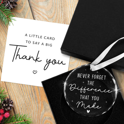 OASSIE Christmas Thank You Gifts for Women - Glass Christmas Ornaments 2025 for Tree Decorations - Appreciation Retirement Thanksgiving Gifts for Women Boss Coworker Teacher Nurse Friend