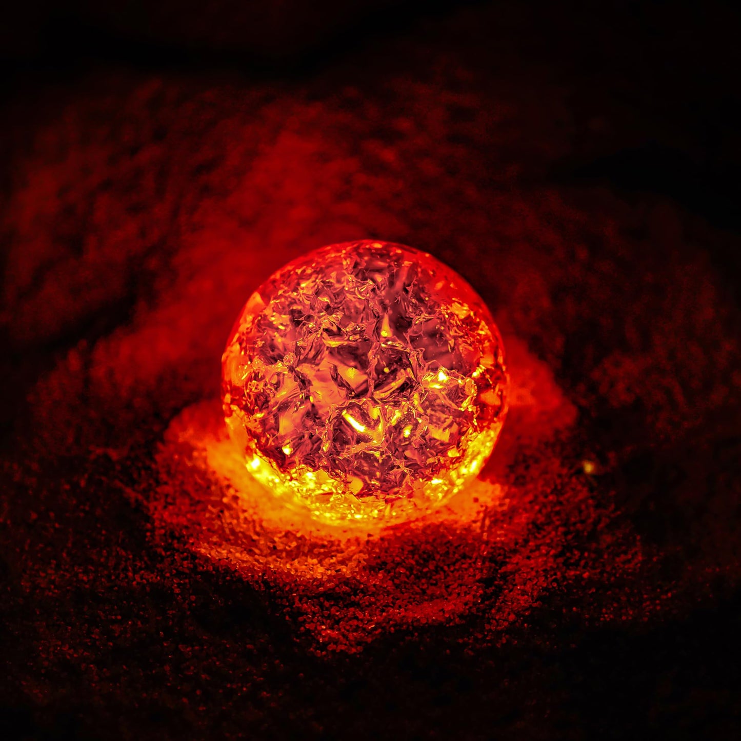 kanpura 2.3inch Amber Ice Cracked Ball Crystal Ball Fengshui Paperweight Glass Ball for Christmas Home Fish Tank Accessories Rockery Decor
