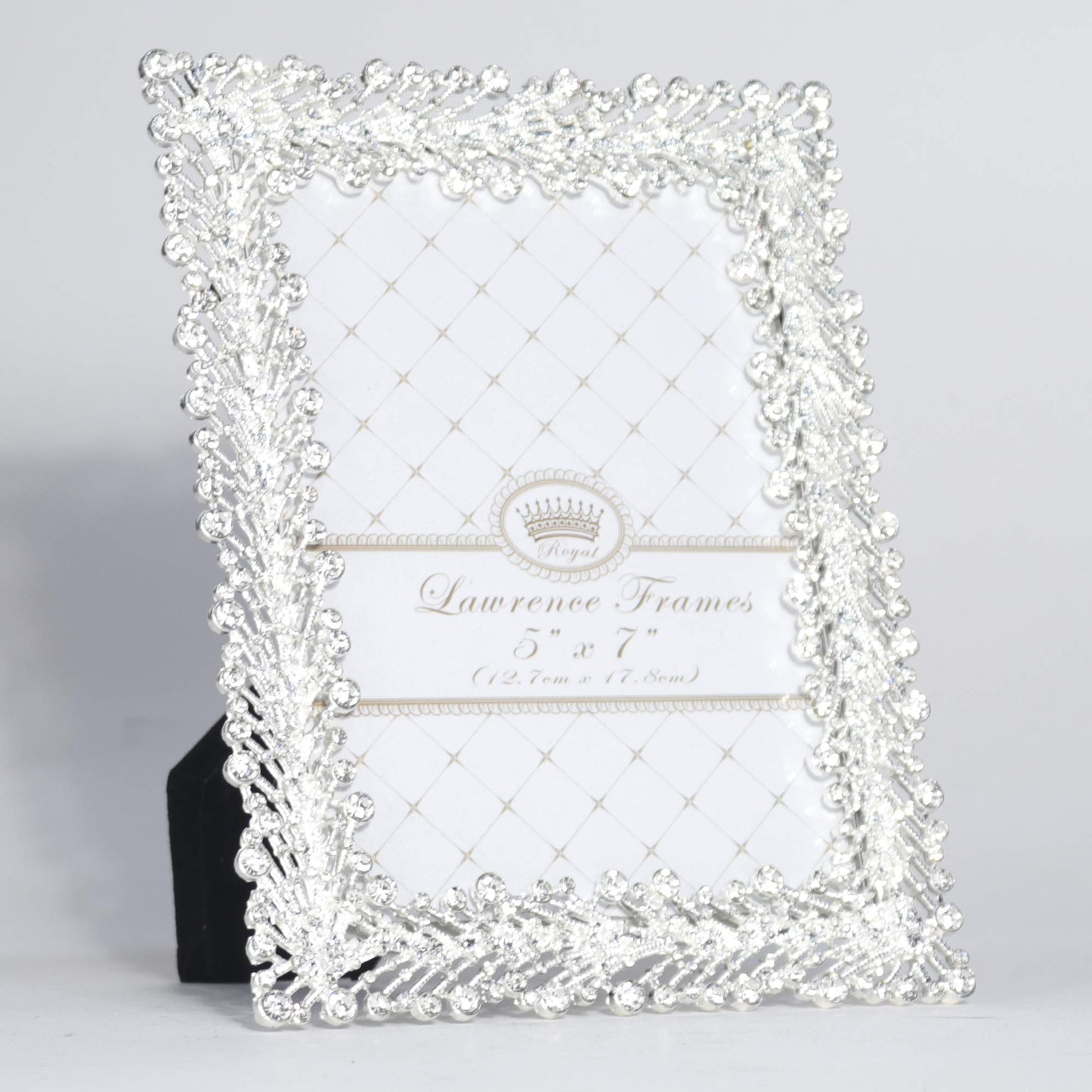 Lawrence Frames 5x7 Jasmond Silver Metal Crystal Spray Picture Frame