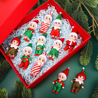 Sumind 11 Pieces Christmas Tiny Doll Plush Toys Baby Plush Dolls Novelty Toys Accessories for Little Girls Boys Holiday Christmas Easter New Year Decorations(Cute Style)