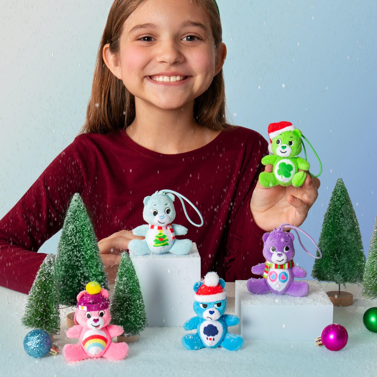 Micro Teenies - Care Bears Holiday 5 Pack Treasure Box - Miniature Plush Figure, Suffed Animal, Toy Mini Soft Figure for Kids, Girls and Boys Ages 4+