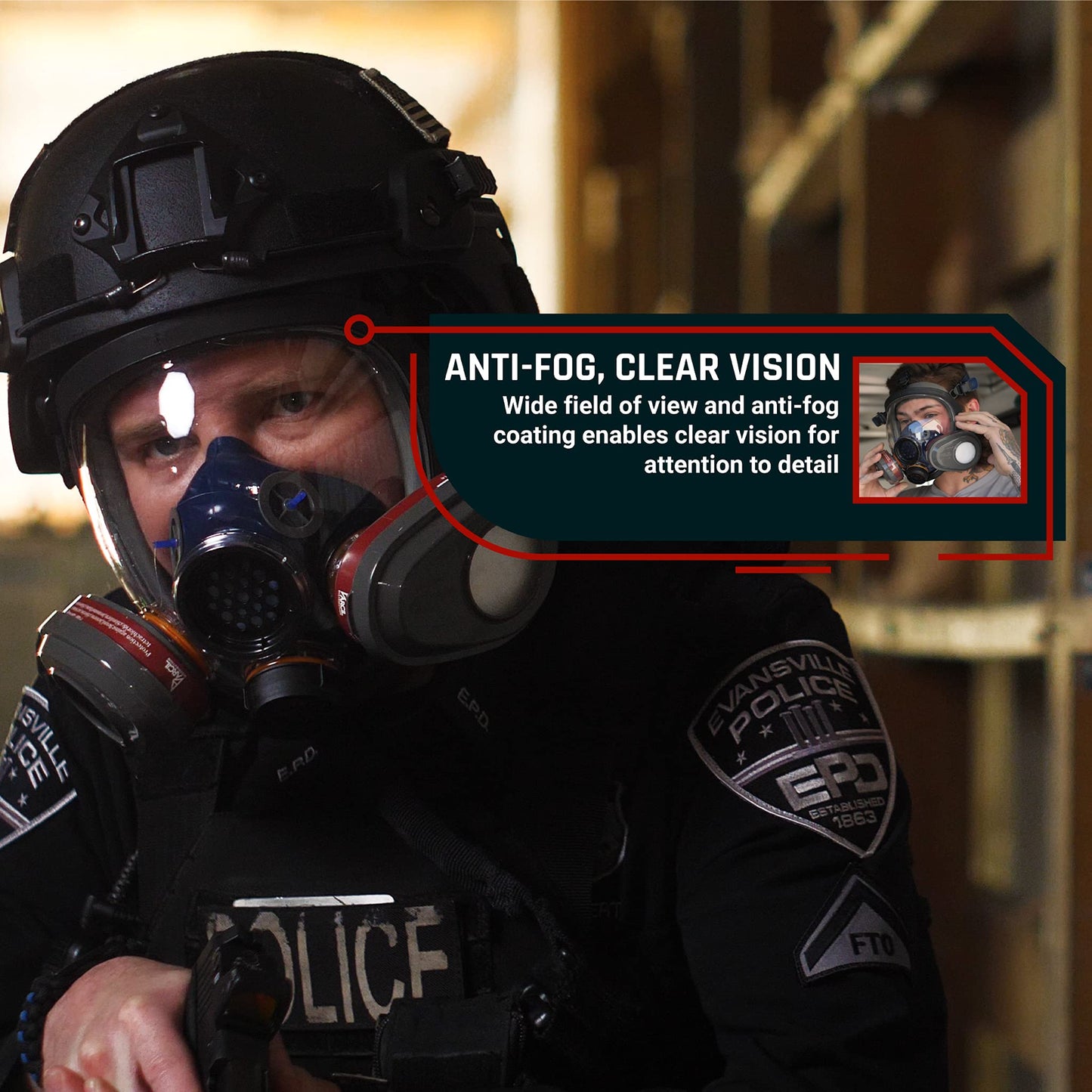 Parcil Distribution PT-101 Full Face Respirator Mask with Filters – Professional Grade Protection for Chemical Handling, Painting, Industrial Use, and Emergency Preparedness