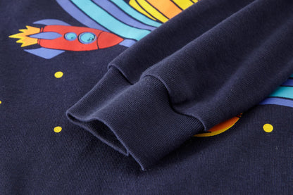 SOIBEEN Pyjamas for Boys Space Planet Nightwear Cotton Clothes Kids Sleepwear Long Sleeve PJs Set 4 Piece Outfit Xmas Gift 6 Years