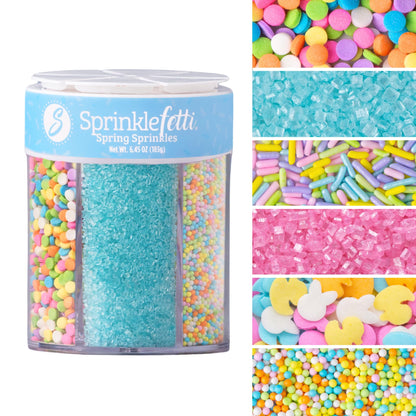Sweets Indeed Valentines Sprinkles 6-Cell Jar | Heart Sprinkles, Red White Pink Jimmies & Sanding Sugar | Baking & Decorating | 6.45 ounces
