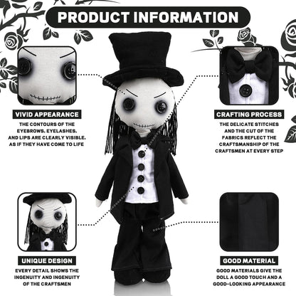 Varuotu 21" Gothic Haunted Doll Scary Living Dead Dolls Creepy Revenge Voodoo Doll Halloween Decoration Toy Gag Gifts