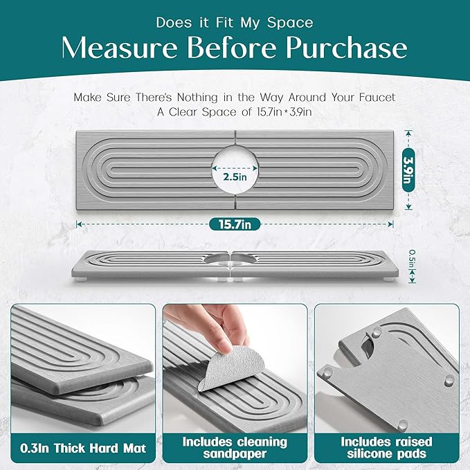 Kitchen Sink Faucet Mat