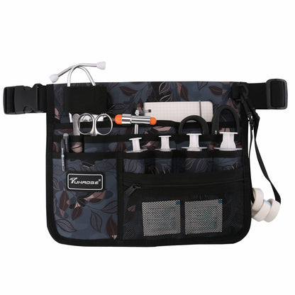 Tuhaoge Multifunctional Nurse Storage Bag, Medical Kit Practical Waist Bag， Nurse Pocket Storage Bag (Ash leaves)