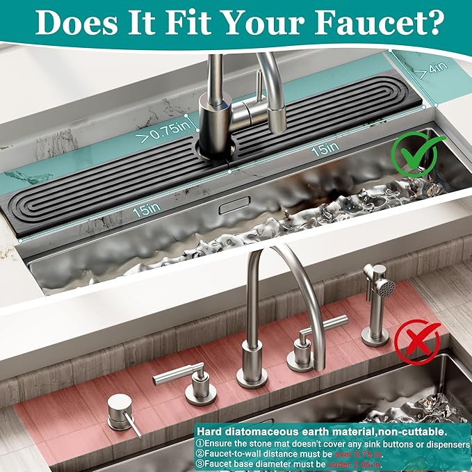 Stone Faucet Mat for Kitchen Sink
