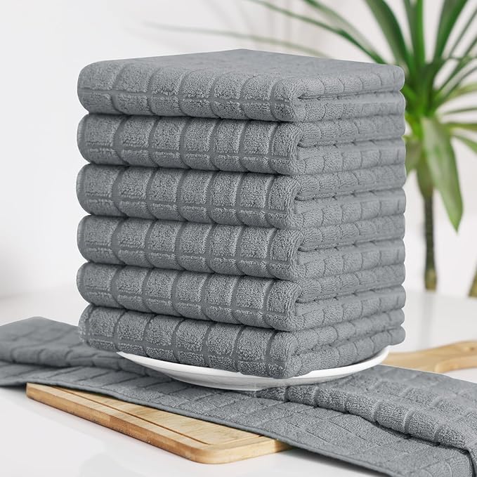 Homaxy Premium Cotton Kitchen Towels 16"x 28", Large Natural Ring Spun 390 GSM