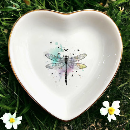 Cute Nature Animal Ring Dish - Jewelry Holder - Decorative Trinket Tray - Gifts for Animal Lover Mom Daughters Sisters Friends For Birthday, Wedding, Christmas (Dragonfly)
