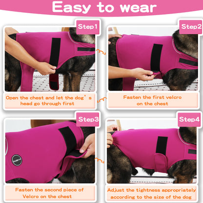 Kodervo Dog Anxiety Jacket, Skin-Friendly Dog Calming Shirt - Dog Coat for Thunder, Fireworks, Vet Visits and Separation - Keep Pet Calm Without Medicine & Training, Army Green, Medium