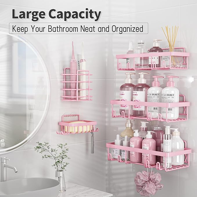 5 Pack Shower Caddy Organizer Rack Shelf